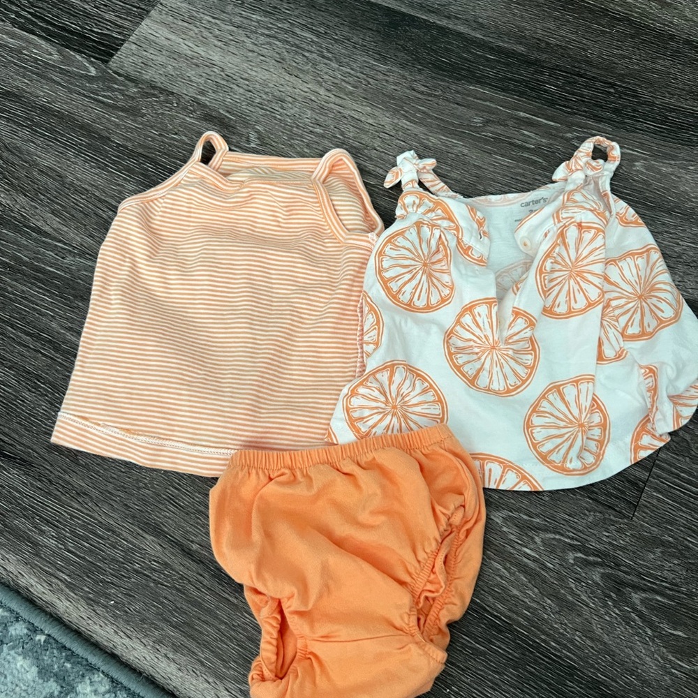 Carter's Orange and White Diaper Covers Accessories